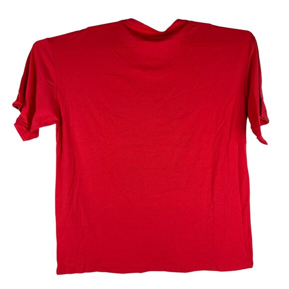 Red T-Shirt With Ace Of Hearts Playing Card Print Graphic Design Large Size - Picture 3 of 5